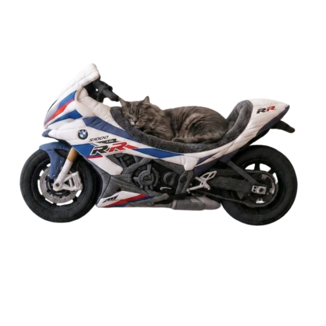PurrRace™ – Cozy Motorcycle Cat Bed